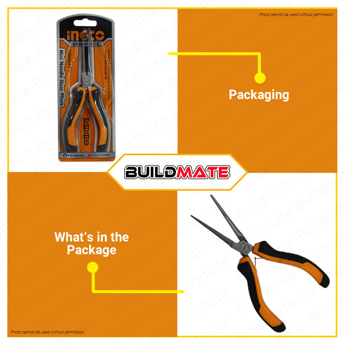 INGCO Mini Needle Nose Pliers 115mm HMNNP08115 •BUILDMATE• HT2