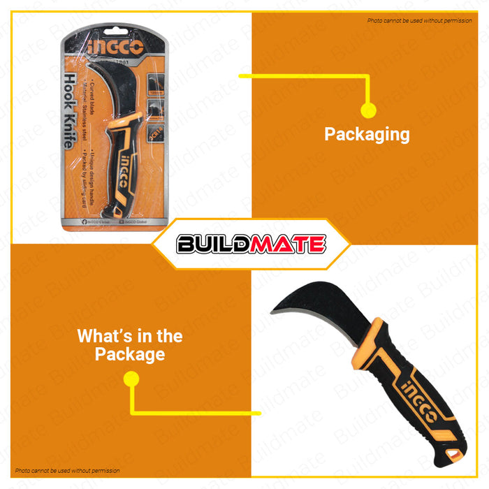 INGCO Hook Knife Stainless Steel 180mm for Carving HPK81801 •BUILDMATE• HT2