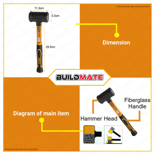 INGCO Dead Blow Mallet Hammer 2 LBS HDBM01028 •BUILDMATE• IHT