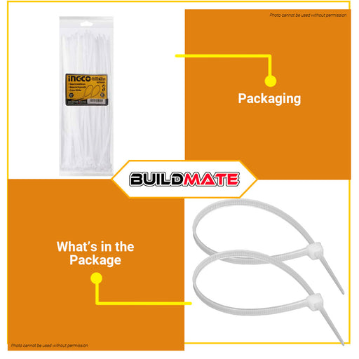INGCO Nylon Cable Ties 100 PCS/SET HCT6001 •BUILDMATE• IHT