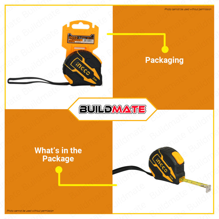 INGCO Steel Measuring Tape Tape Measure 3M x 16mm HSMT26316 •BUILDMATE• HT2