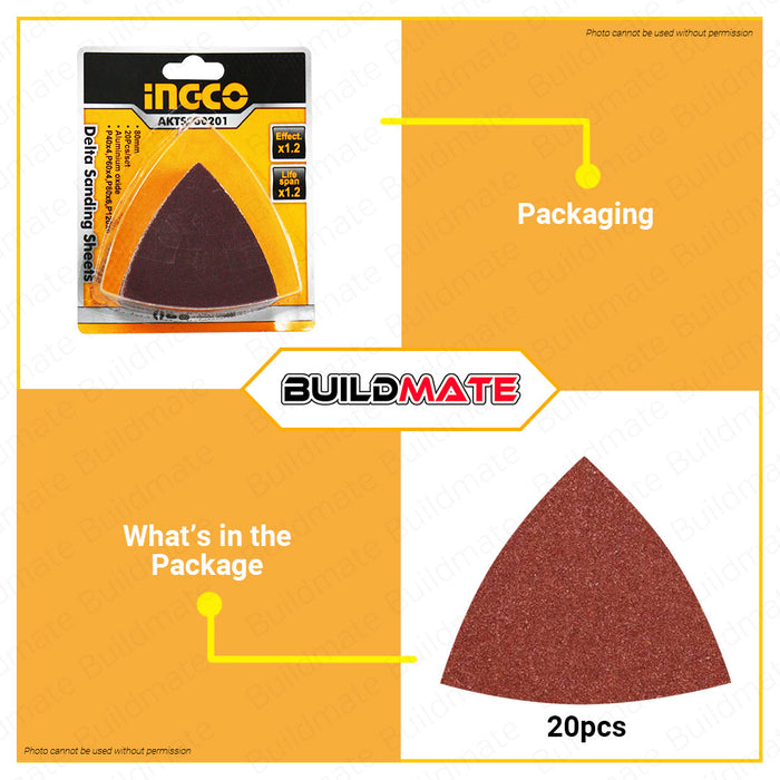 INGCO Delta Sanding Sheets 20 PCS/SET AKTS080201•BUILDMATE• IHT