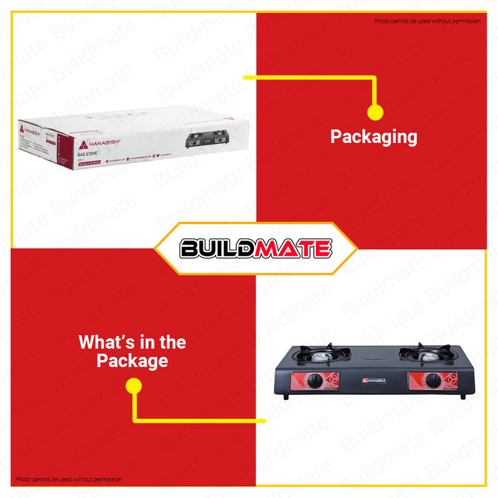 HANABISHI Gas Stove Double Burner 710mm HS-1 •BUILDMATE•