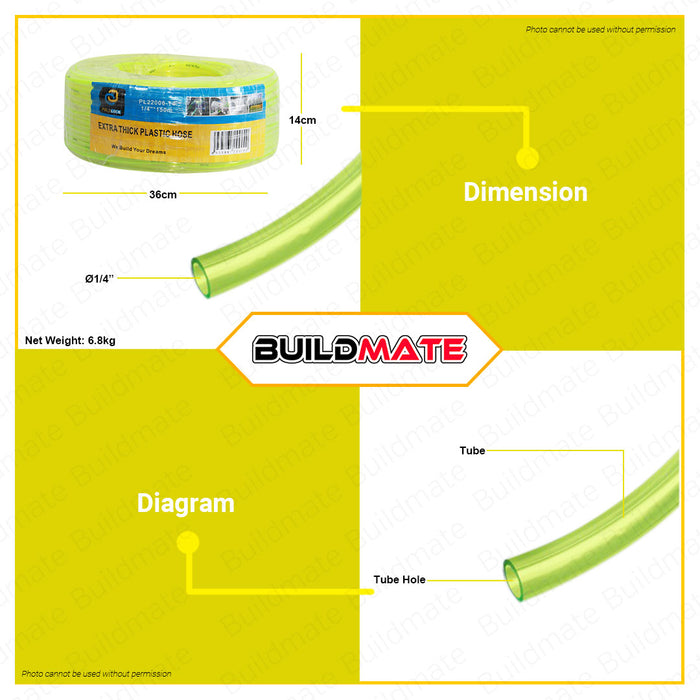 Extra Thick Plastic Level Hose 150m 1/4" For Gardening and Aquarium SOLD PER ROLL •BUILDMATE•