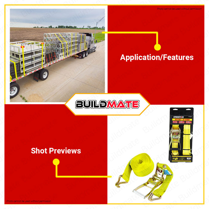 CRESTON Ratchet Tie Down 38mm x 5 Meters FY2615 •BUILDMATE•