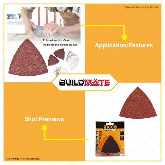 INGCO Delta Sanding Sheets 20 PCS/SET AKTS080201•BUILDMATE• IHT