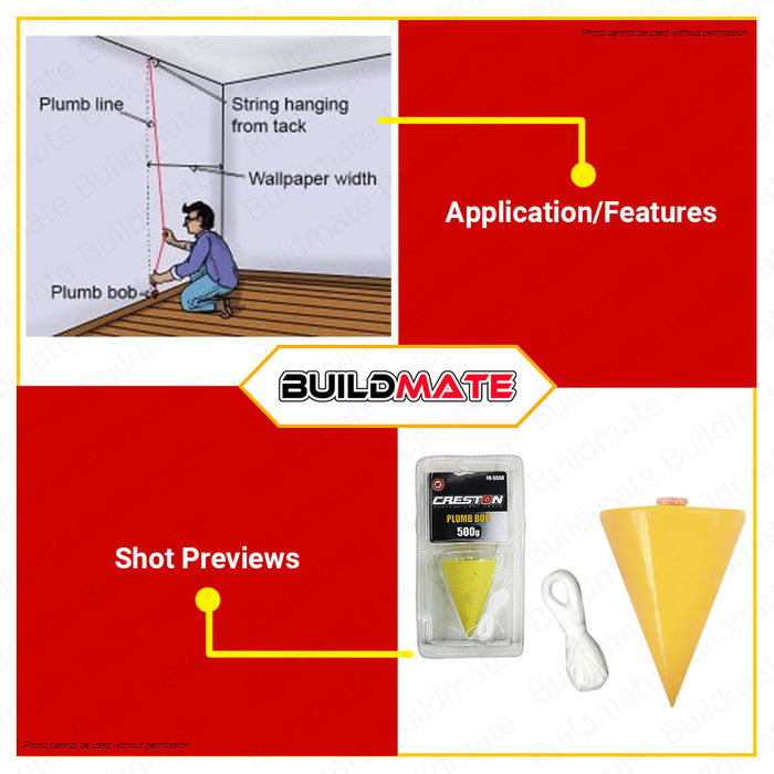 CRESTON Plumb Bob 500G FH5550 •BUILDMATE•