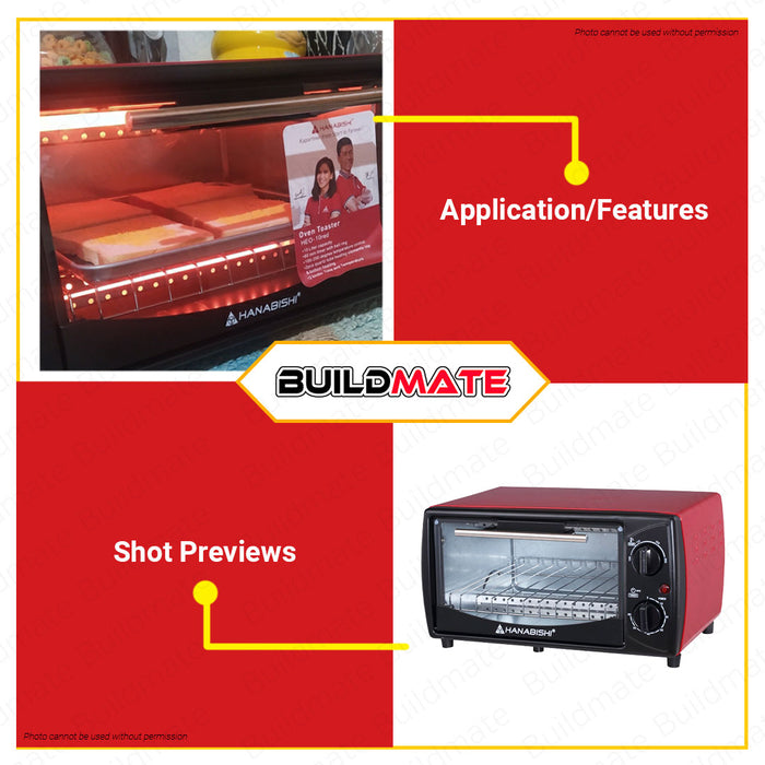 HANABISHI Oven Toaster 10L HEO-10RED •BUILDMATE•
