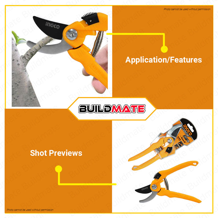 INGCO Pruning Shear 8" 200mm 55# Carbon Steel Blade SUPER SELECT HPS0201 •BUILDMATE• HT2