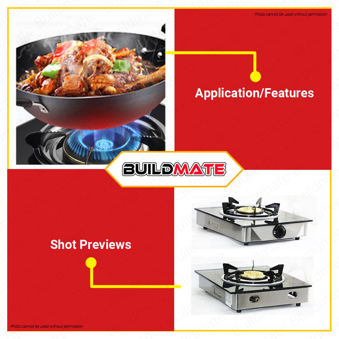 HANABISHI Stainless Steel Plate Gas Stove Single Burner GGS-100  •BUILDMATE•