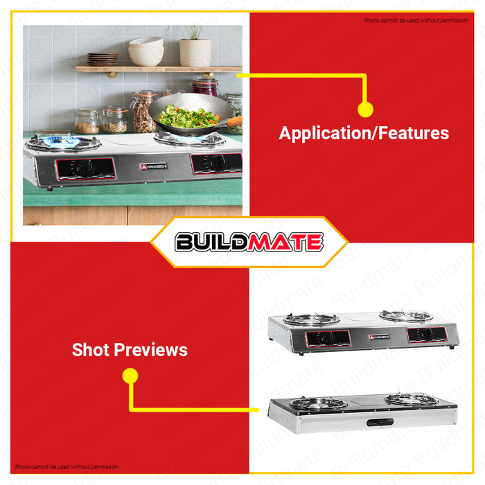 HANABISHI Gas Stove Double Burner G-7 •BUILDMATE•