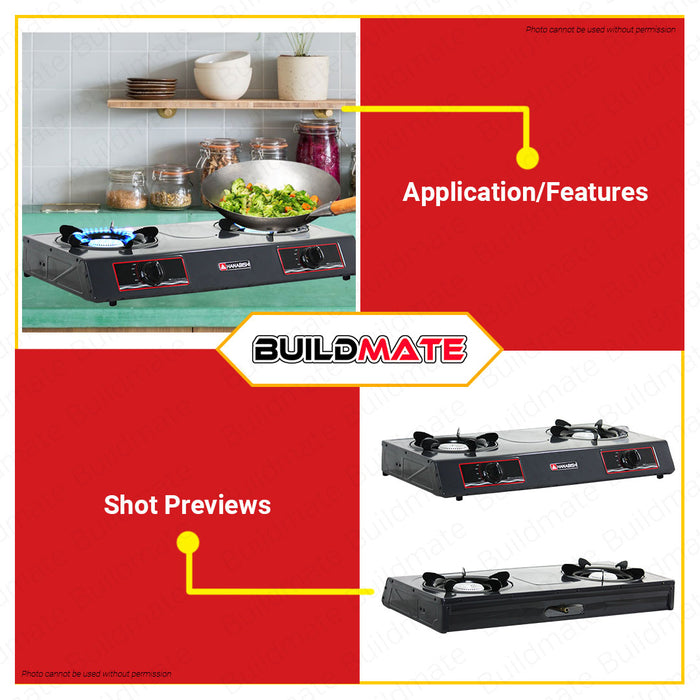 HANABISHI Gas Stove Double Burner 710mm HS-1 •BUILDMATE•
