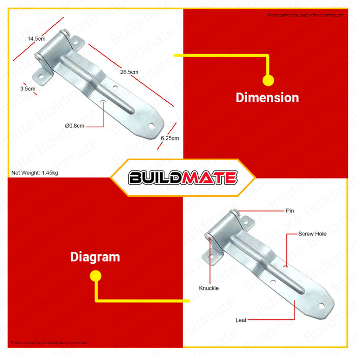 CRESTON Galvanized Truck Hinges Heavy Duty 5" | 6-1/4" | 8-1/2" | 11" SOLD PER PIECE •BUILDMATE•