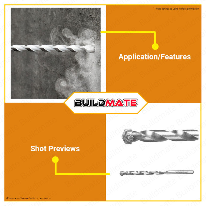 WADFOW 5PCS Masonry Drill Bit Set Concrete Drill Bit Set Twist Carbide Tip UWMJ2K01 •BUILDMATE• WHT