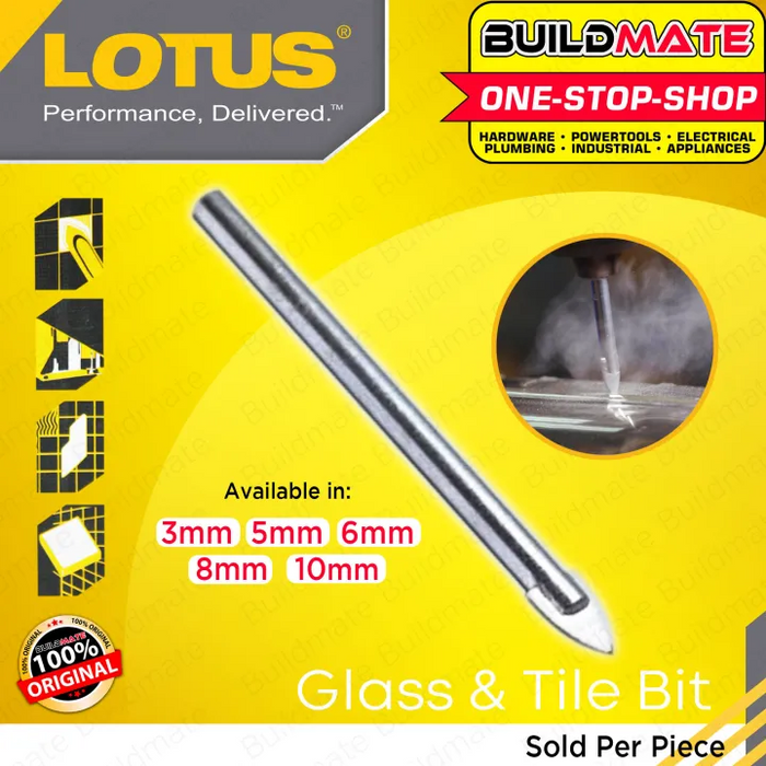 LOTUS Glass Tile Bit 3mm | 5mm | 6mm | 8mm | 10mm SOLD PER PIECE •BUILDMATE• LPA