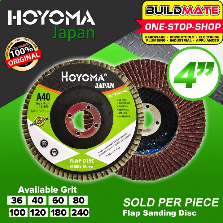 HOYOMA / LOTUS Flap Sanding Disc #4 GRIT #36 #60 #80 #100 #120
