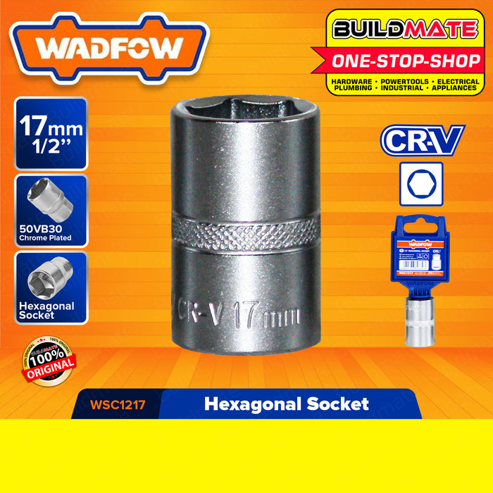 WADFOW Hexagonal Socket 1/2" Inch 8MM TO 32MM [SOLD PER PIECE] Cr-V Steel Hex Drive Socket Hex Bit Socket Standard Impact Socket Hex Shallow Socket For Ratchets, Torque Electric Wrenches, Strong and Durable, Metric •BUILDMATE• WHT