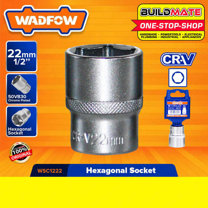 WADFOW Hexagonal Socket 1/2" Inch 8MM TO 32MM [SOLD PER PIECE] Cr-V Steel Hex Drive Socket Hex Bit Socket Standard Impact Socket Hex Shallow Socket For Ratchets, Torque Electric Wrenches, Strong and Durable, Metric •BUILDMATE• WHT