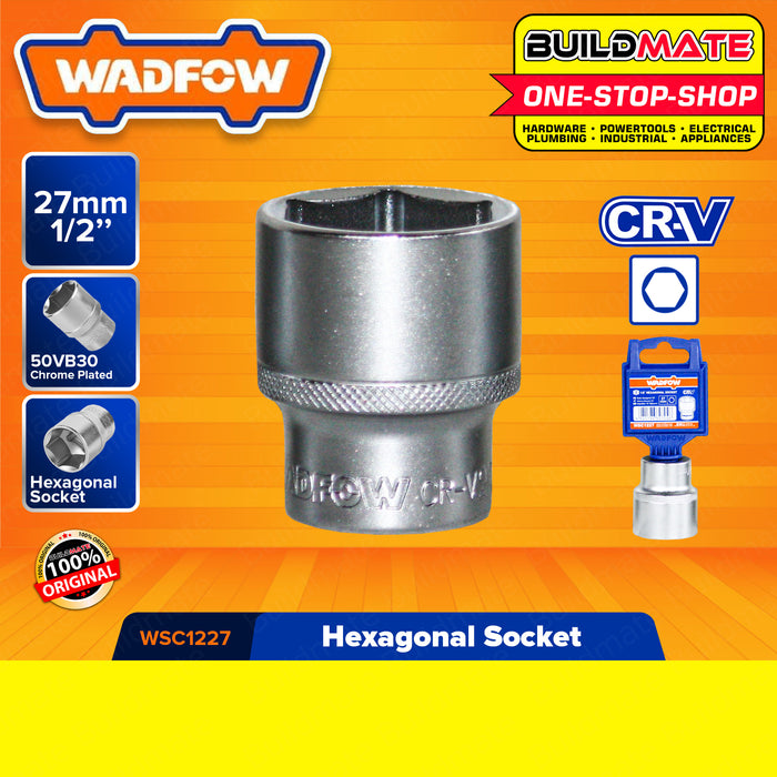 WADFOW Hexagonal Socket 1/2" Inch 8MM TO 32MM [SOLD PER PIECE] Cr-V Steel Hex Drive Socket Hex Bit Socket Standard Impact Socket Hex Shallow Socket For Ratchets, Torque Electric Wrenches, Strong and Durable, Metric •BUILDMATE• WHT