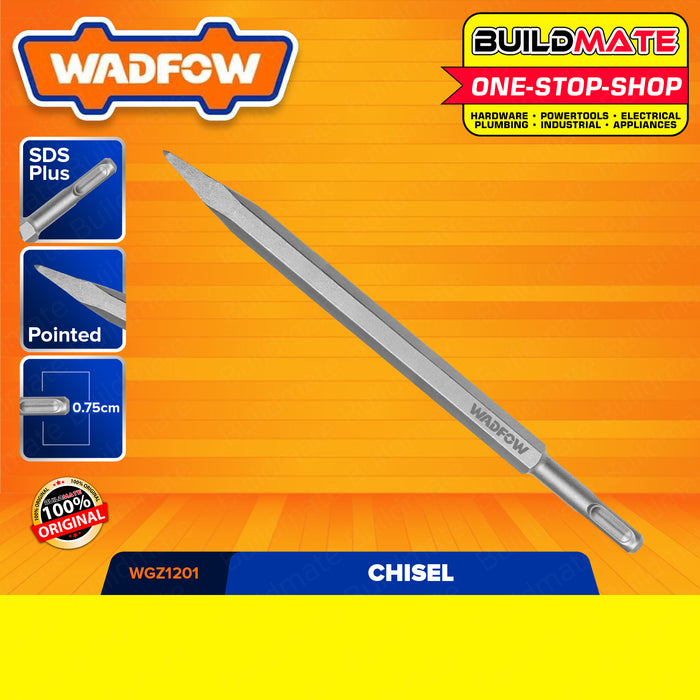 WADFOW SDS Plus Pointed Chisel | Flat Chisel 14X250MM | 14X250X20MM [SOLD PER PIECE] Concrete Breaker Rock Chisels Point and Flat Concrete Chisels for Electric Demolition Jack Hammer Hex Chisel Demolishing Masonry WGZ1201 | WGZ1202 •BUILDMATE• WHT