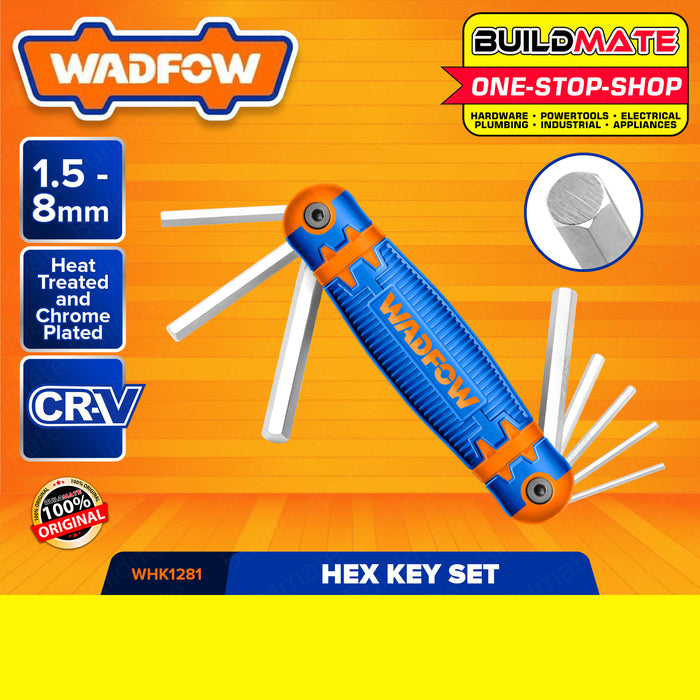 BUILDMATE Wadfow 8PCS Hex Key Set | Ball Point Hex Key 1.5-8MM [SOLD PER SET] Folding Allen Wrench Hex Key Allen Key Hex Wrench Hexagonal Wrench Hexagon Key Ball End Allen Key Ball Point Hex Wrench Ball Tip Hex Key WHK1281 | WHK2281 • WHT
