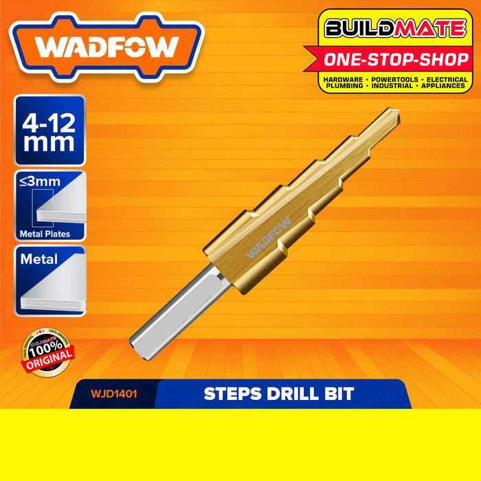 BUILDMATE Wadfow Step Drill Bit 4-12mm | 4-20mm | 4-32mm [SOLD PER PIECE] Hexagonal Shank Step Cone Drill Bit Hole Groove Cutter Titanium Coated Step Drill Metal Hex Core Drill Bits High Speed Steel Step Drill Bit Cone Hole Cutter • WHT