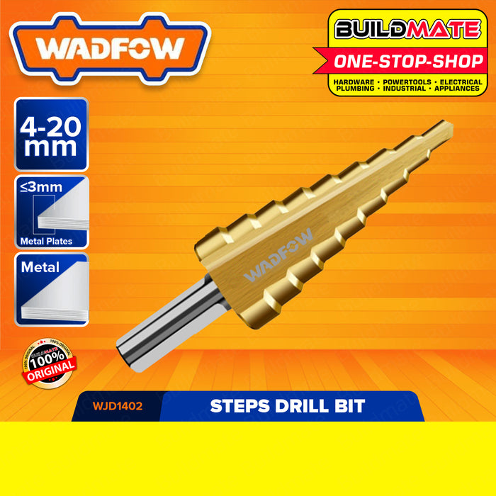 BUILDMATE Wadfow Step Drill Bit 4-12mm | 4-20mm | 4-32mm [SOLD PER PIECE] Hexagonal Shank Step Cone Drill Bit Hole Groove Cutter Titanium Coated Step Drill Metal Hex Core Drill Bits High Speed Steel Step Drill Bit Cone Hole Cutter • WHT