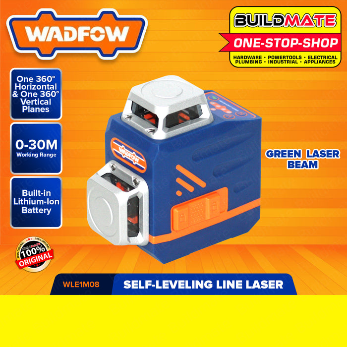 WADFOW Self Leveling Line Laser Green Laser Beam 0-30M Green Cross Line Laser Level •BUILDMATE• WPT