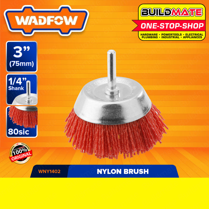 BUILDMATE Wadfow Nylon Brush 1" | 2" | 3" | 4" Inch [SOLD PER PIECE] Nylon Wire Brush Nylon Filament Abrasive Wire Brush Wheel & Cup Brush Wood Polishing Wire Bristle Drill Wheel and Cup Brush Red Wire Brush Abrasive Cup • WHT