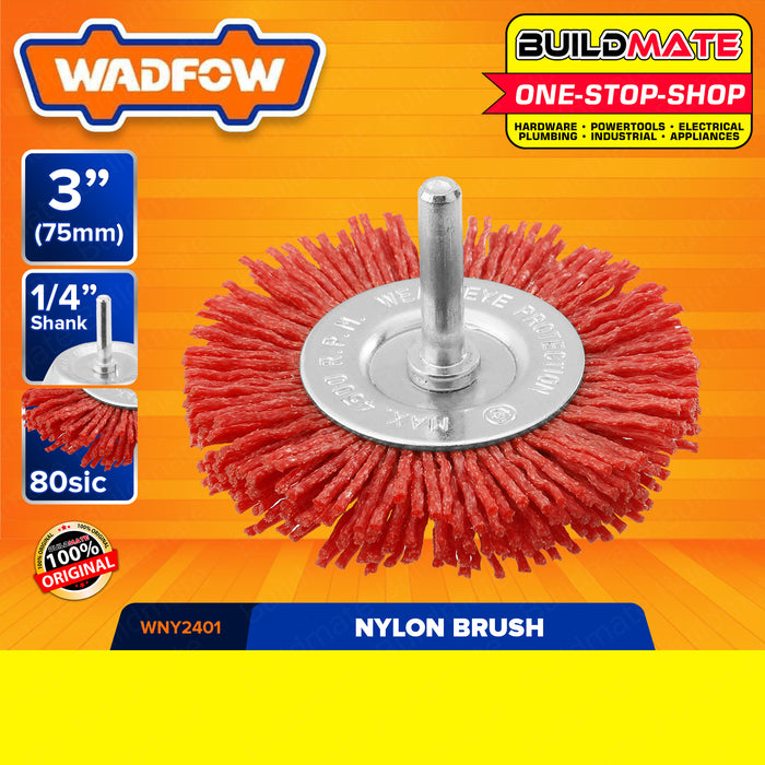 BUILDMATE Wadfow Nylon Brush 1" | 2" | 3" | 4" Inch [SOLD PER PIECE] Nylon Wire Brush Nylon Filament Abrasive Wire Brush Wheel & Cup Brush Wood Polishing Wire Bristle Drill Wheel and Cup Brush Red Wire Brush Abrasive Cup • WHT