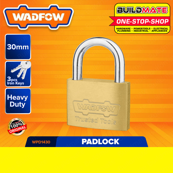 BUILDMATE Wadfow Brass Padlock 20MM - 50MM Short Shackle Security Lock Anti-Theft with 3 Keys • WHT