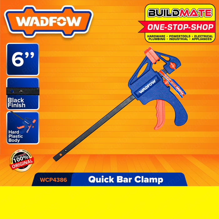 WADFOW Quick Bar Clamp 6" Inch | 8" Inch [SOLD PER PIECE] Quick Grip Wood Clamps Gear Bar Clamp Spreader Wood Clamps For Woodworking One-Handed WCP4386 / WCP4388 •BUILDMATE• WHT