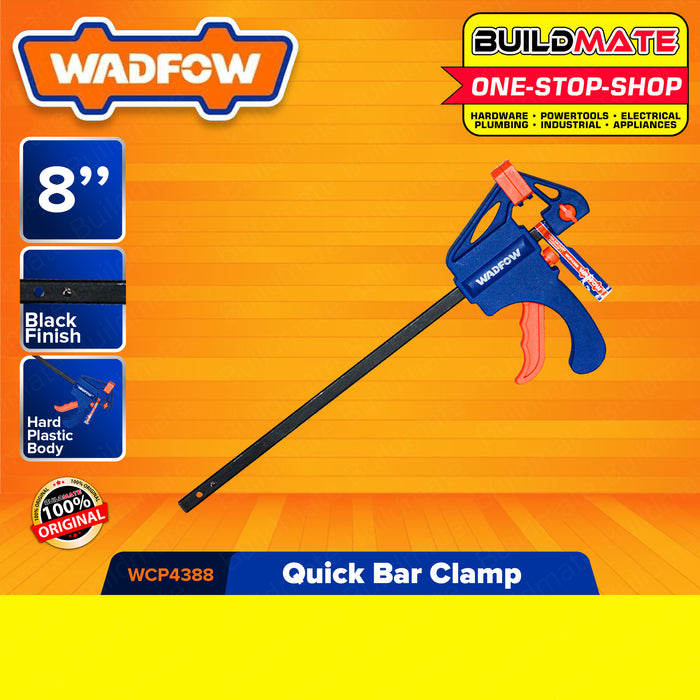 WADFOW Quick Bar Clamp 6" Inch | 8" Inch [SOLD PER PIECE] Quick Grip Wood Clamps Gear Bar Clamp Spreader Wood Clamps For Woodworking One-Handed WCP4386 / WCP4388 •BUILDMATE• WHT