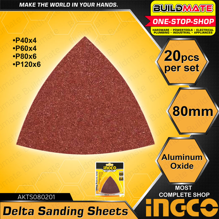 INGCO Delta Sanding Sheets 20 PCS/SET AKTS080201•BUILDMATE• IHT