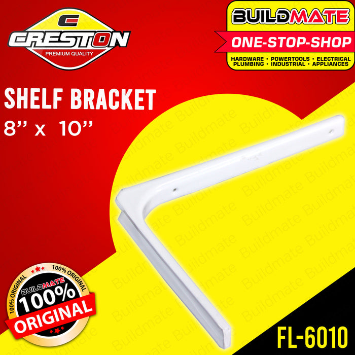 CRESTON Shelf Bracket  8" x 10" WHITE FL6010•BUILDMATE•