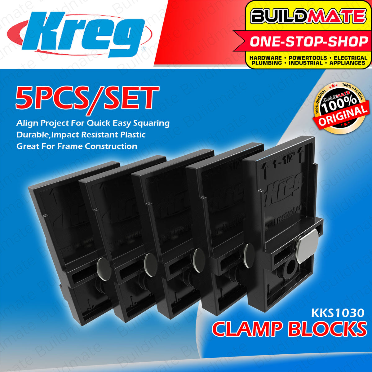 KREG Clamp Block Set 5 PCS/SET KKS1030 Woodworking DIY Tools •BUILDMAT ...