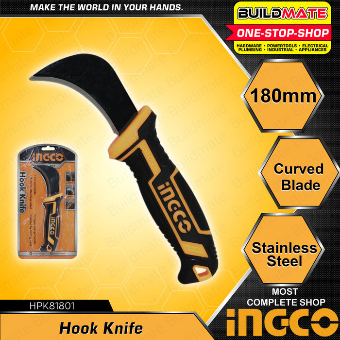INGCO Hook Knife Stainless Steel 180mm for Carving HPK81801 •BUILDMATE• HT2