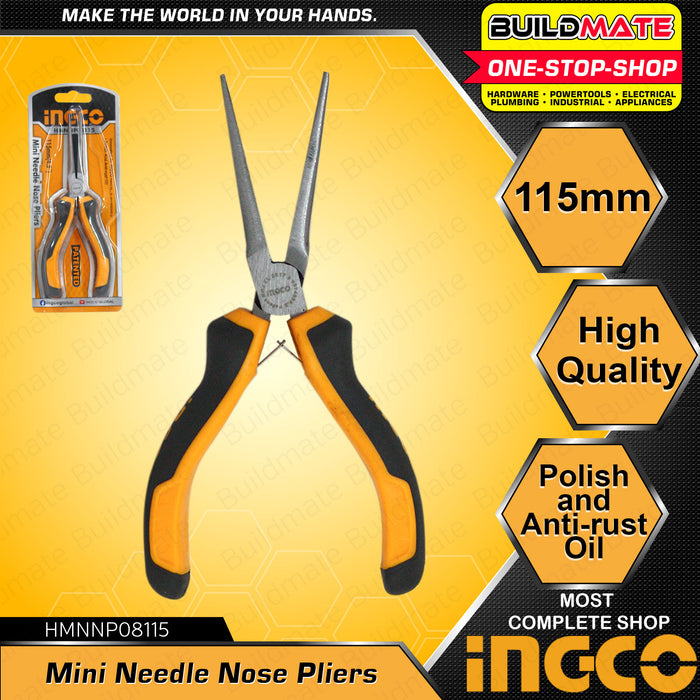 INGCO Mini Needle Nose Pliers 115mm HMNNP08115 •BUILDMATE• HT2