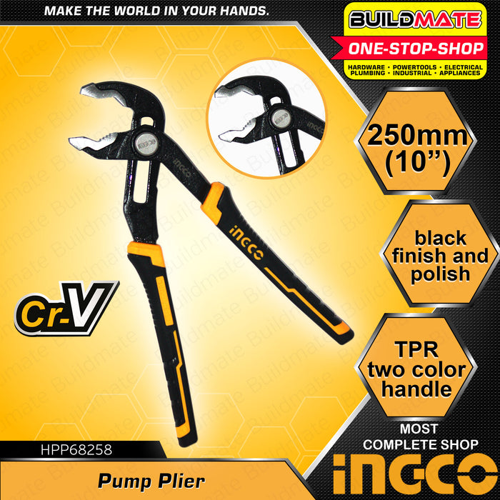 INGCO Pump Plier Pliers X2 10" 250mm HPP68258 100% ORIGINAL / AUTHENTIC •BUILDMATE• IHT