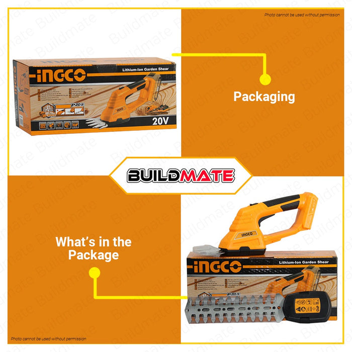 INGCO Lithium-Ion Li-Ion Cordless Garden Shear Power Share 20V CSTLI2001 •BUILDMATE• IPT
