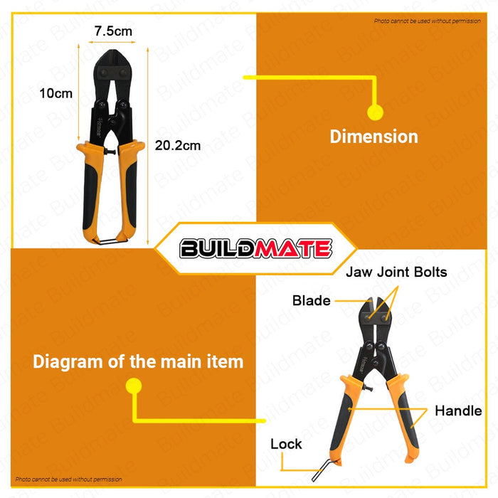Hoteche Mini Bolt Pincer Pliers 8" inches HTC-130401 •BUILDMATE•
