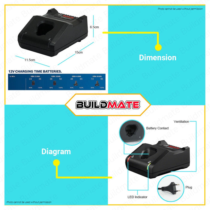 BOSCH Professional Charger Solo Asea GAL 12V-40 1600A01B8X 100% ORIGINAL / AUTHENTIC •BUILDMATE• BLC