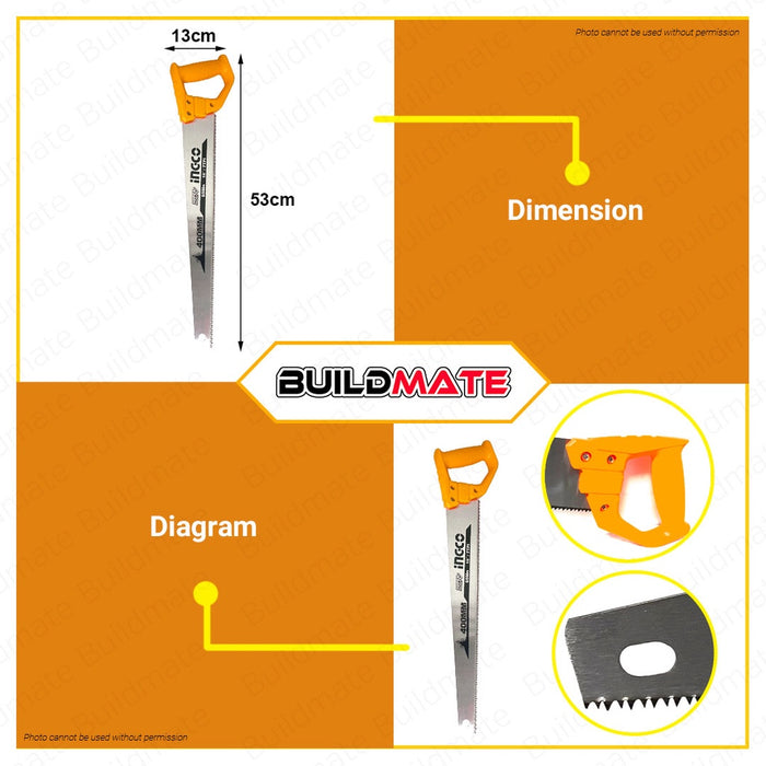 INGCO Hand Saw 16" 400mm HHAS48400 •BUILDMATE• HT2