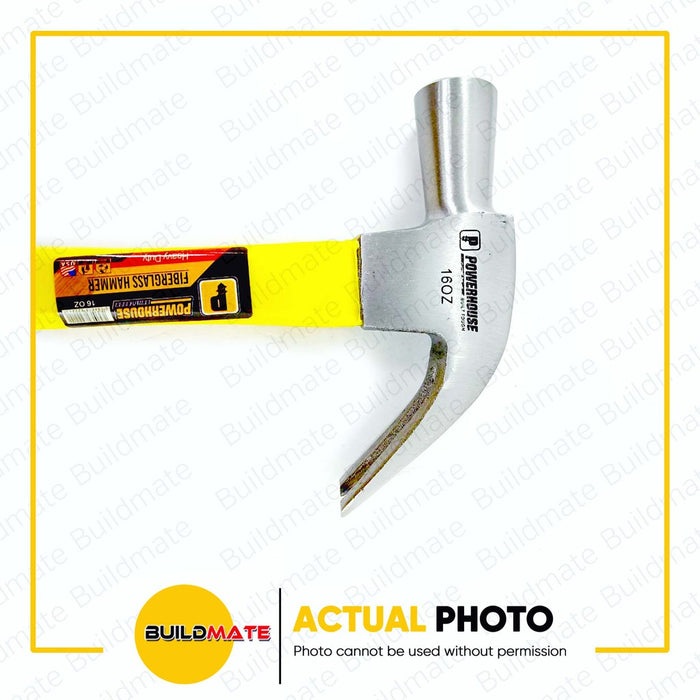 POWERHOUSE 16oz Claw Hammer Fiberglass Handle •BUILDMATE• PHHT