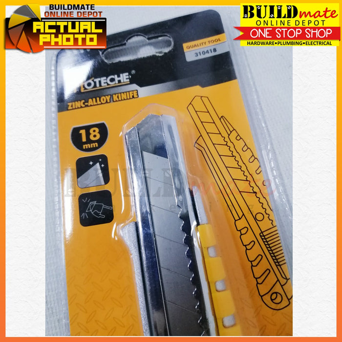 Hoteche Zinc Alloy Utility Knife 18mm 310418 •BUILDMATE•