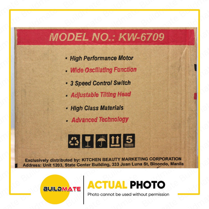 KYOWA Desk Fan 3 Speed High Performance Motor 60W 16" KW6709 •BUILDMATE•