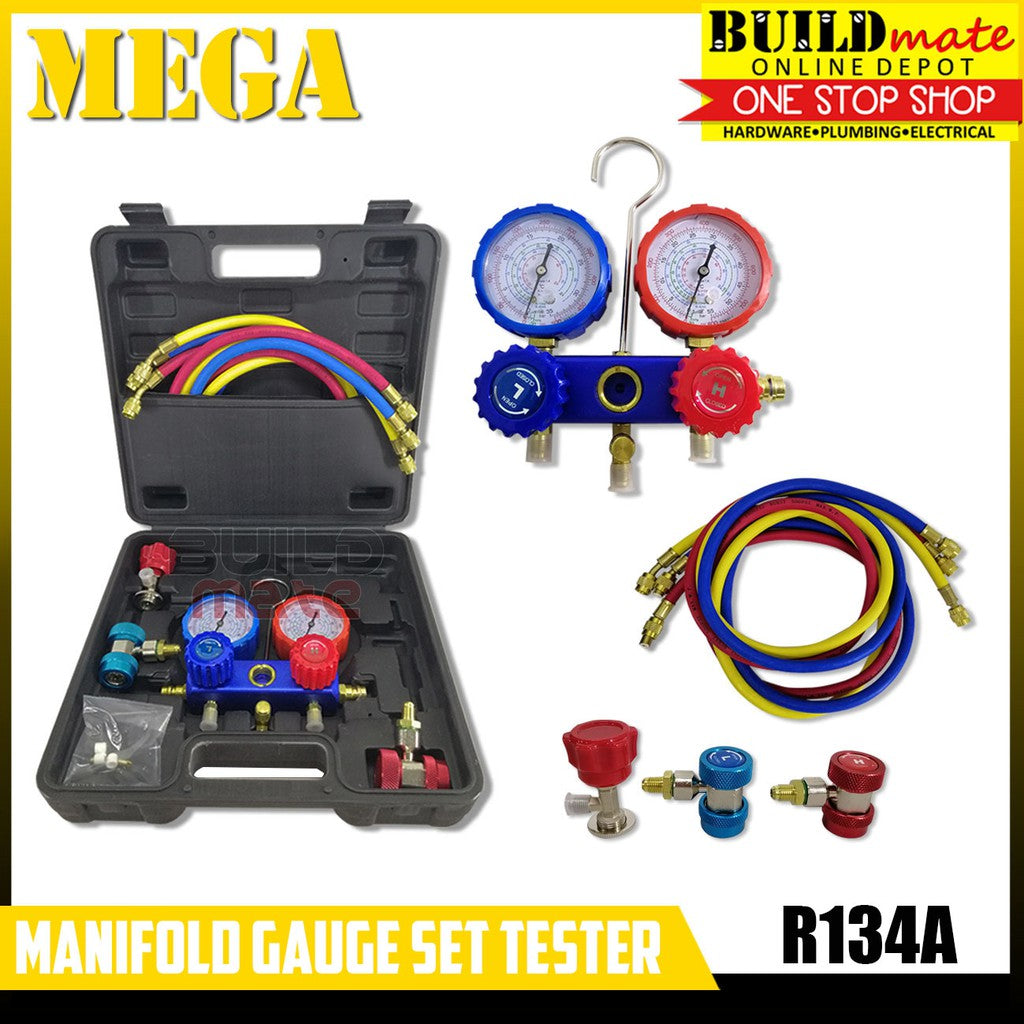 MEGA Manifold Gauge Set Tester R134A •BUILDMATE• — Buildmate