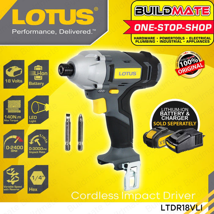 LOTUS X-LINE Cordless 1/4" Impact Driver 18V LTDR18VLI •BUILDMATE• LCPT