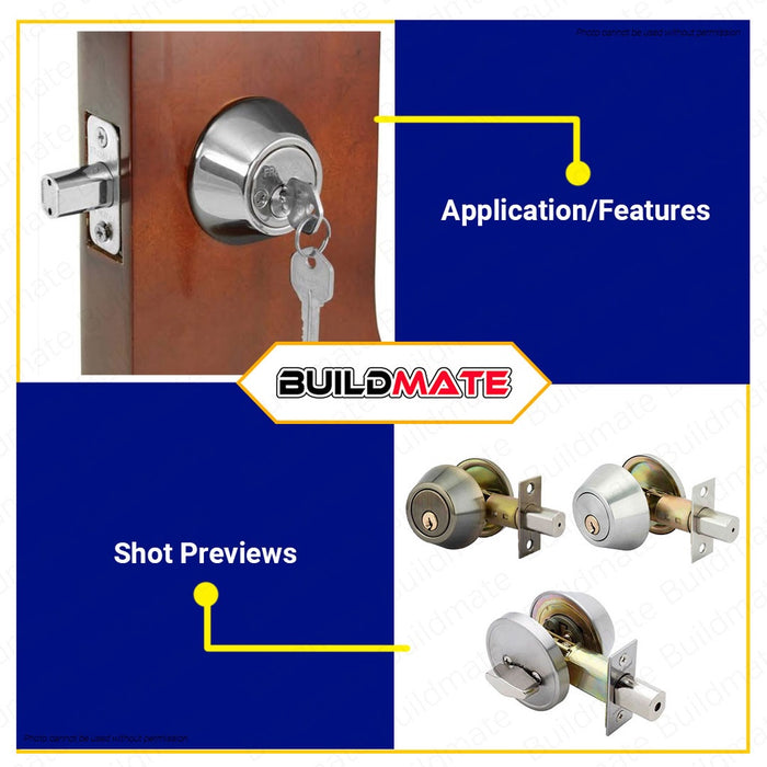 ARMSTRONG Deadbolt Door Security Lock Single Type 101 Stainless & Antique Brass Entrance Lockset