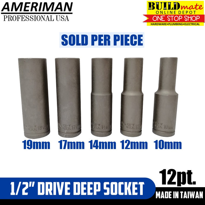 Ameriman 1/2" Drive Deep Socket 12pt. / 6pt. SOLD PER PIECE